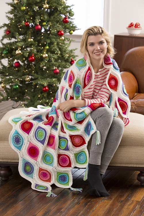 Retro Ornament Graphic Fall Throw