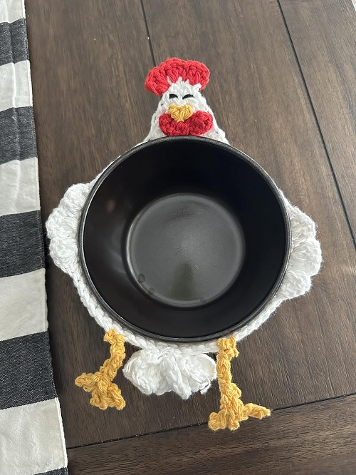 Crochet Chicken Bowl cozy Free Patterns