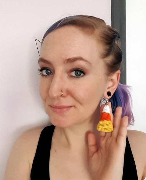 Crochet Candy Corn Earrings Free Pattern