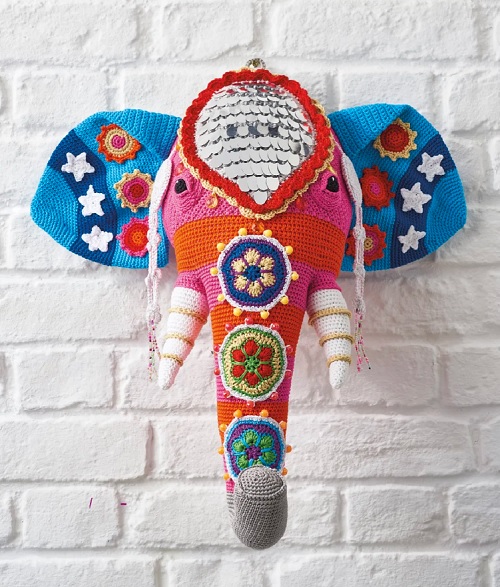 beaded elephant head crochet pattern