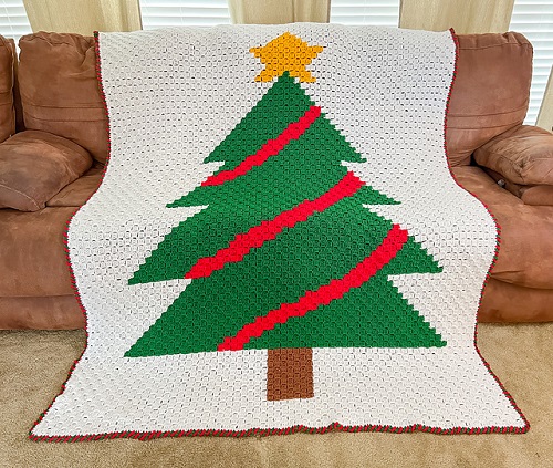 Christmas Tree Blanket Crochet Pattern