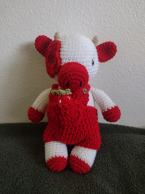 strawberry crocheted cow