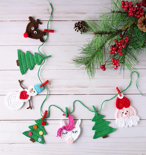 crochet christmas garland free patterns 5