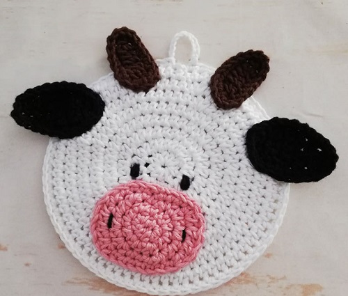 Crochet Cow Potholder Free Pattern