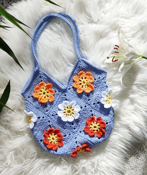 Blooming Flower Bag Crocheted Pattern