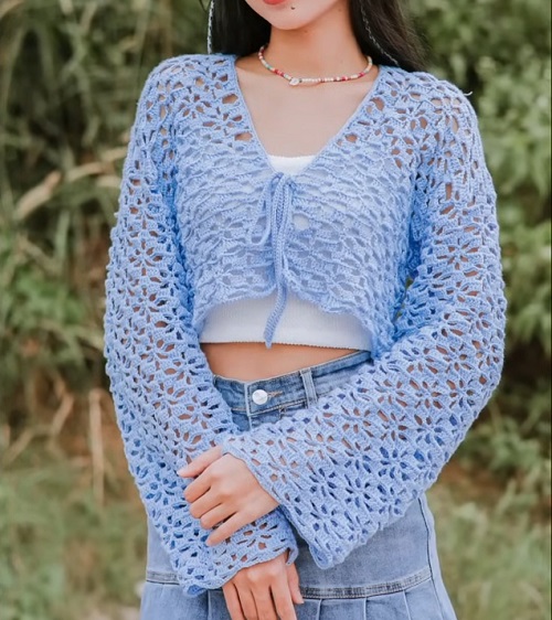 Crochet Floral Lace Cardigan