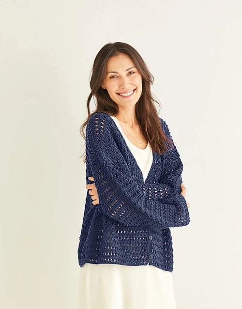 V neck crochet cardigan pattern