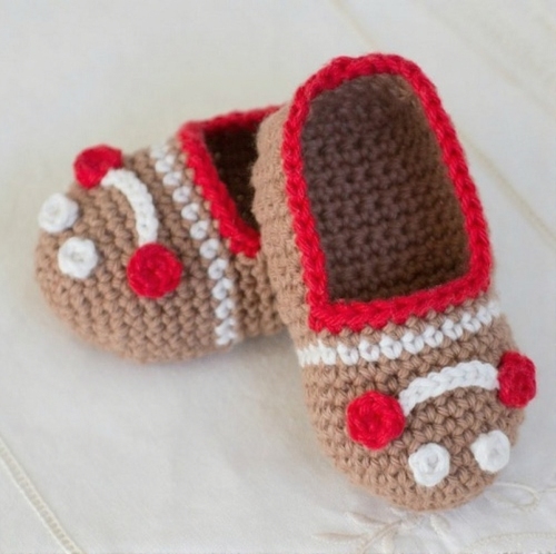 GINGERBREAD MAN BABY BOOTIES