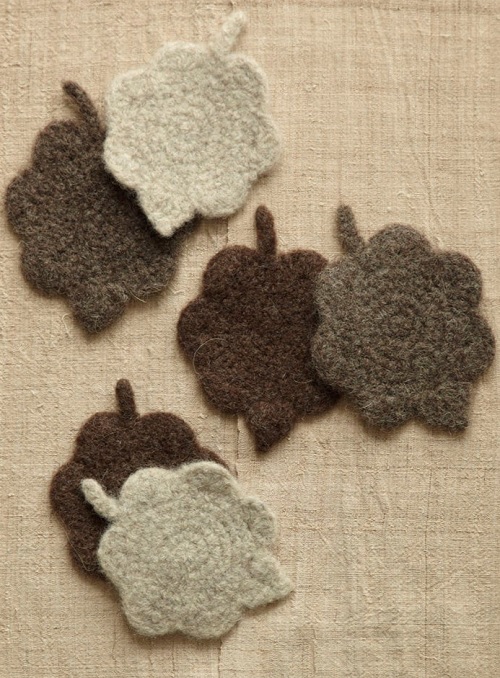 Felted Leaf Coasters Pattern