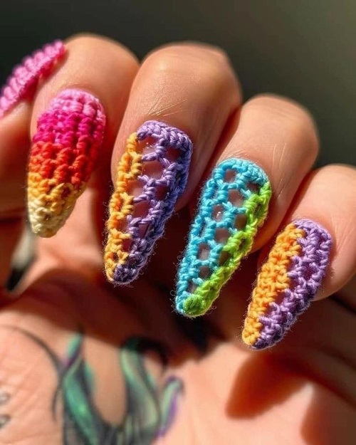 Knitted 3D Sweater False Nails