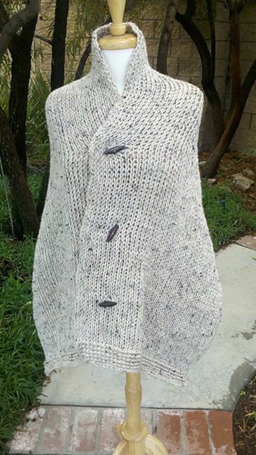 Three Buttoned Wrap Crochet Free Pattern