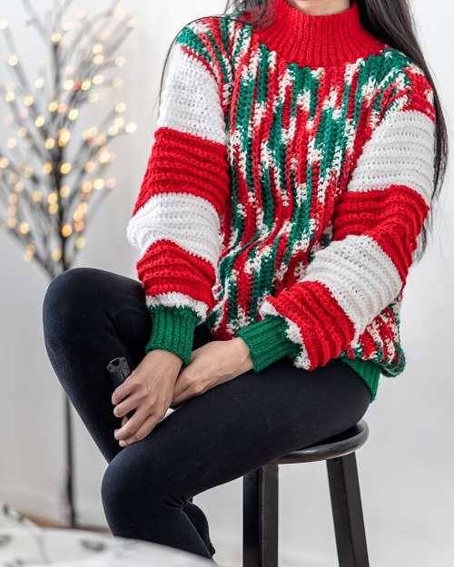 Crochet Oversized Christmas Sweater