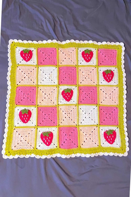 Strawberry Summer Blanket Crochet Patterns 2