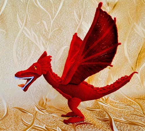Red Flame Dragon amigurumi