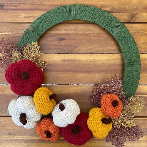Crochet Pumpkin Wreath