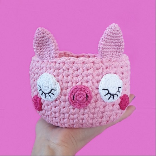 Kawaii Pig Basket