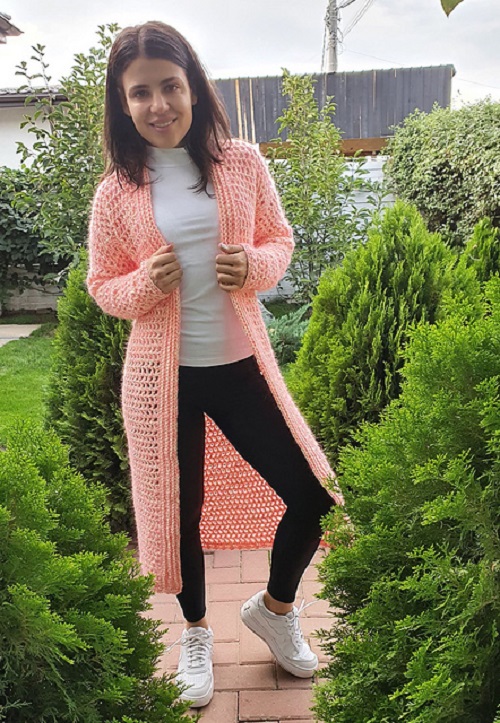 Beginner's Friendly Coat Long Crochet Pattern