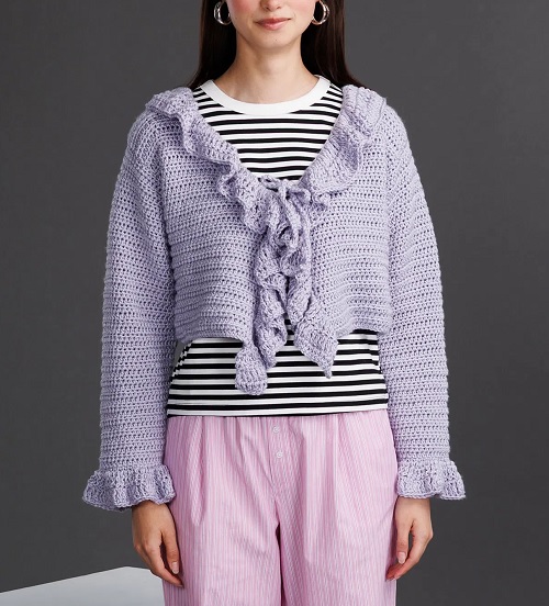Frilled Crochet Cardigan