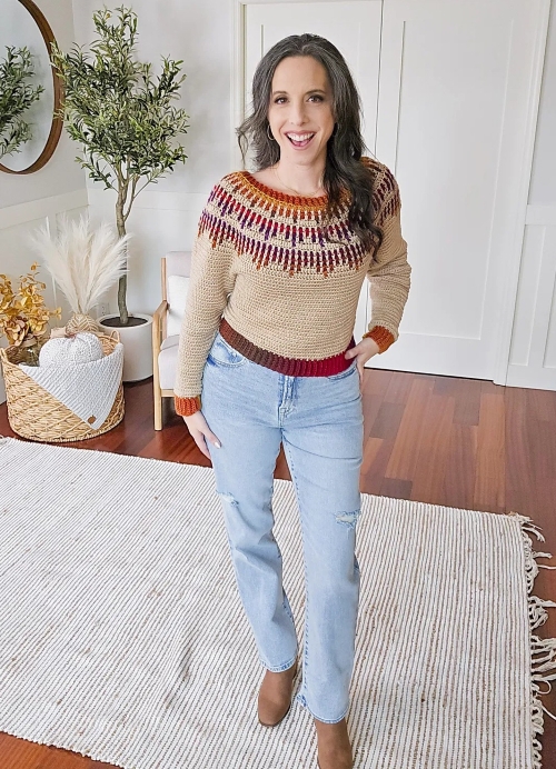 Mosaic Ridge Adult Crochet Pullover Top