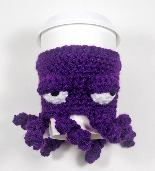 Grumpy Octopus Coffee Cup Cozy
