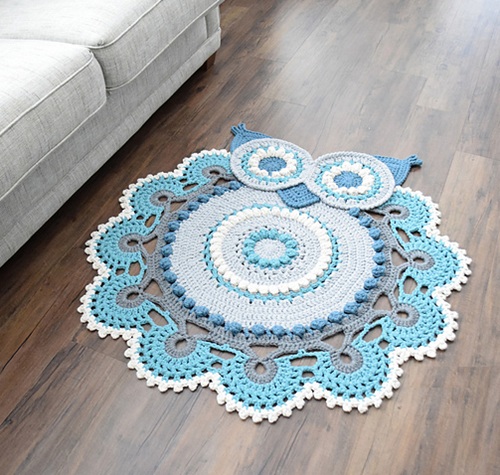 Retro Owl Area Rug Crochet Pattern
