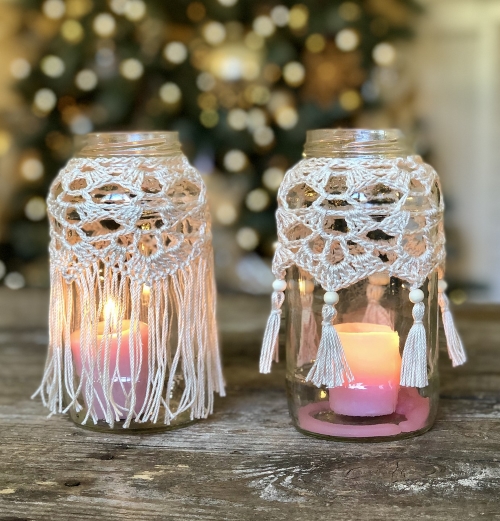 Easy Boho Jar Crochet Cover