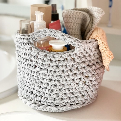 Crochet Mini Basket for Bathroom