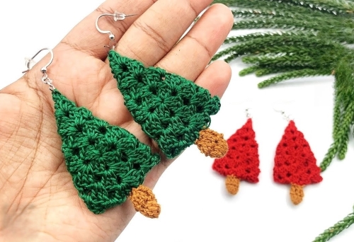 Festive Season-Inspired Crochet Earrings