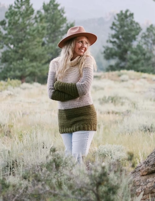 Simple Crochet Yoke Sweater Pattern
