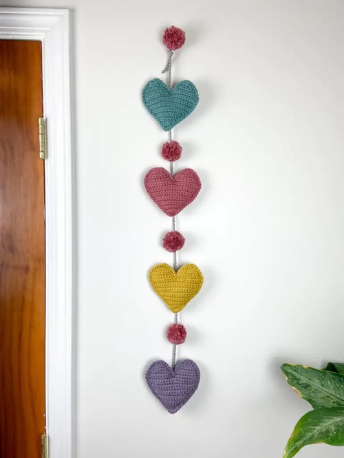Squishy Valentine Heart Crochet Garland