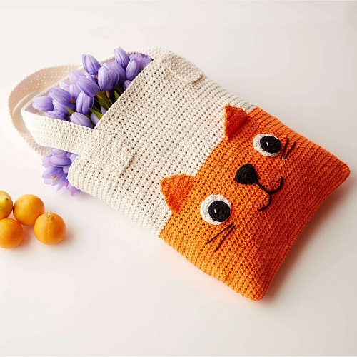 Crochet Kitty Tote Free Pattern