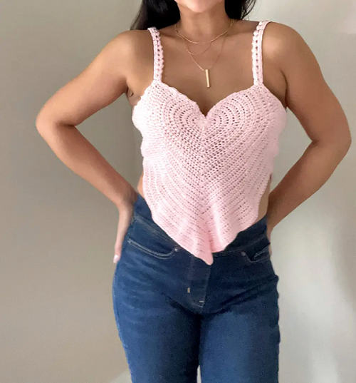 Crochet Heart Shaped Tank Top