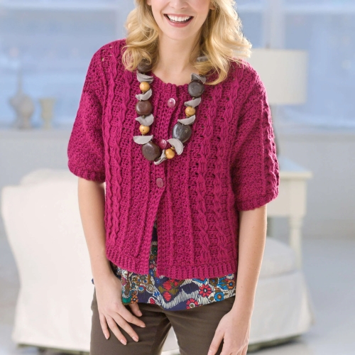 Crocheted Cable Cardi Free Pattern