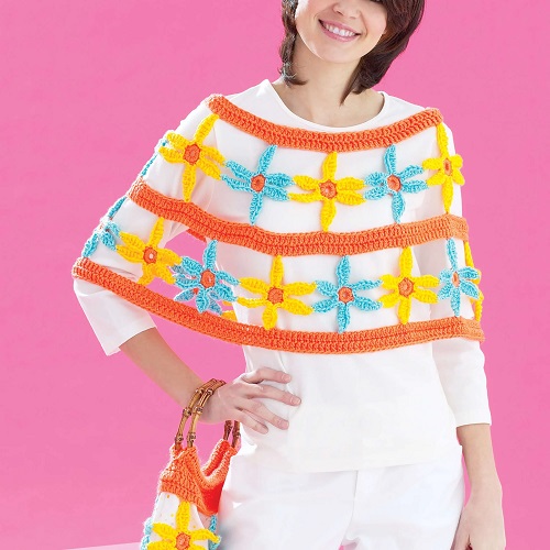 Daisy Chain Poncho And Bag Pattern