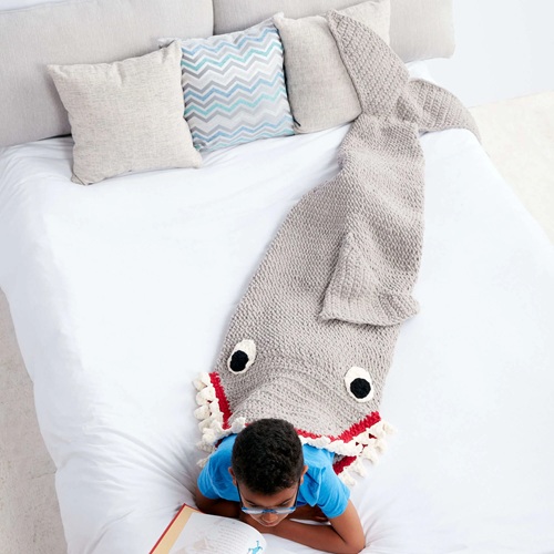 Crochet Fin-tastic Shark Snuggle Sack Pattern