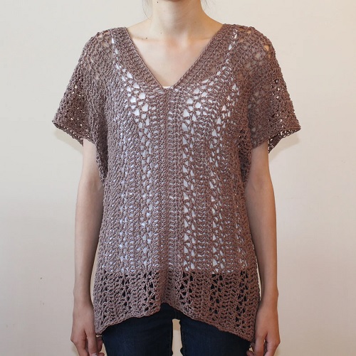Crochet V-Neck Lace Top Free Patterns 1