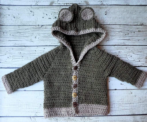 Baby Bear Crochet Cardigan