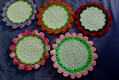 Easy and Cute Tulip Coaster Crochet Pattern