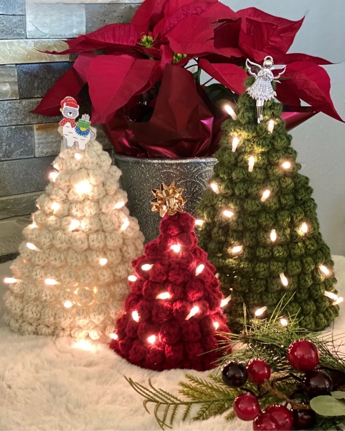 Bobble Stitch Christmas Tree Trio Crochet Pattern