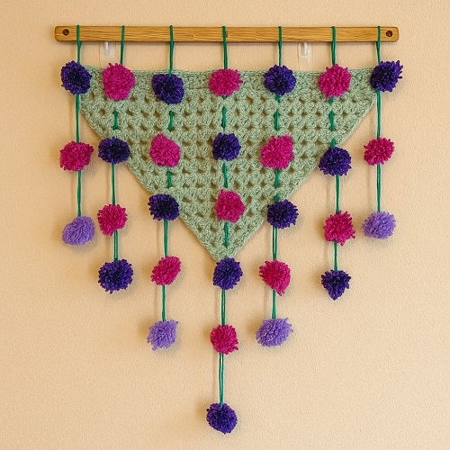 Crochet Pom Pom Wall Decor Free Patterns 5