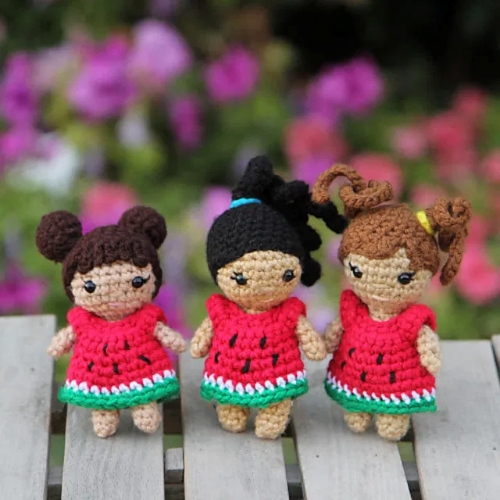 Watermelon Crochet Dolls