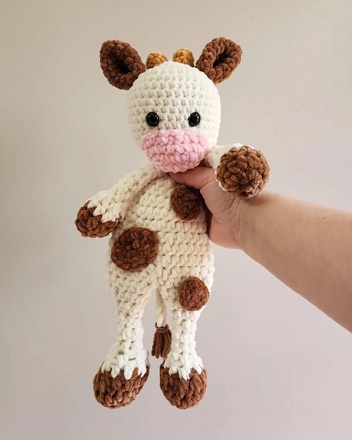 crochet cow brown and white pattern