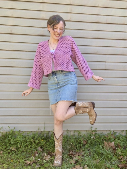 Granny Hexagon Pattern Cardigan