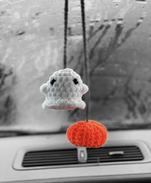 crochet-ghost-pumpkin-Hanging Toys Free Patterns