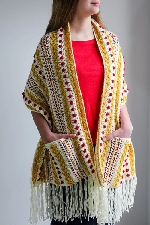 Pocket Shawl Free Crochet Patterns 3