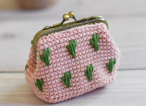 Cactus Crochet Coin Pouch
