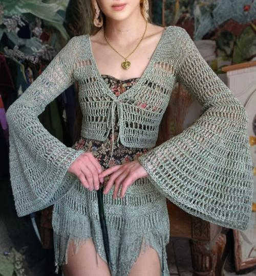 Crochet Bell Sleeve Cardigan Free Patterns