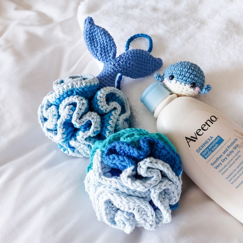 Crochet fish Bath Pouf