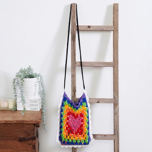 Crochet Rainbow Love Pouch Pattern