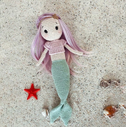 Crocheted Mermaid Amigurumi Doll